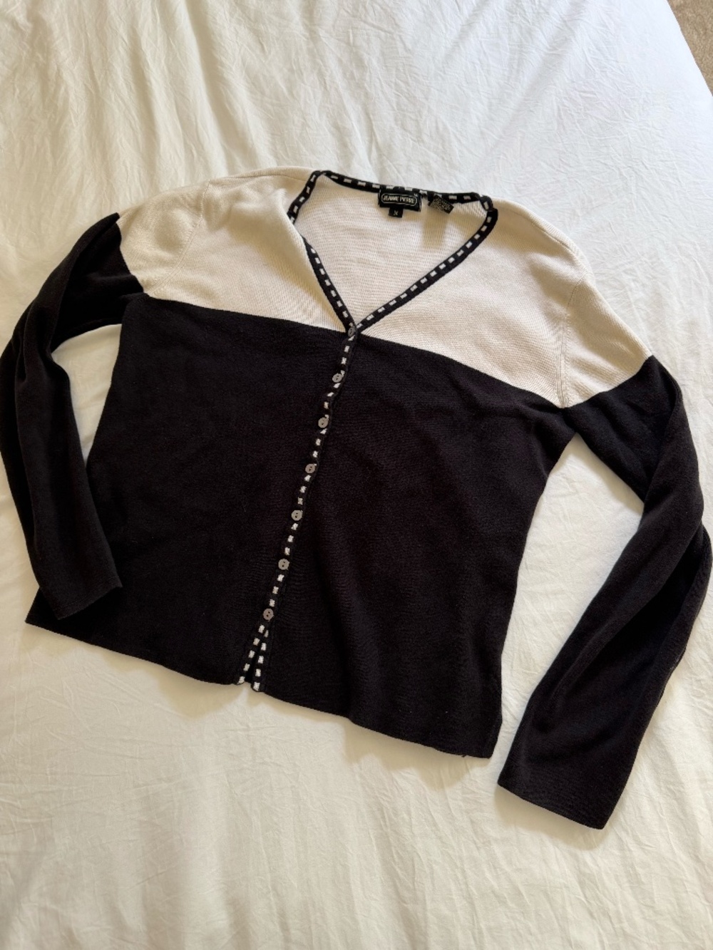 Jeanne Pierre Black & White Cardigan